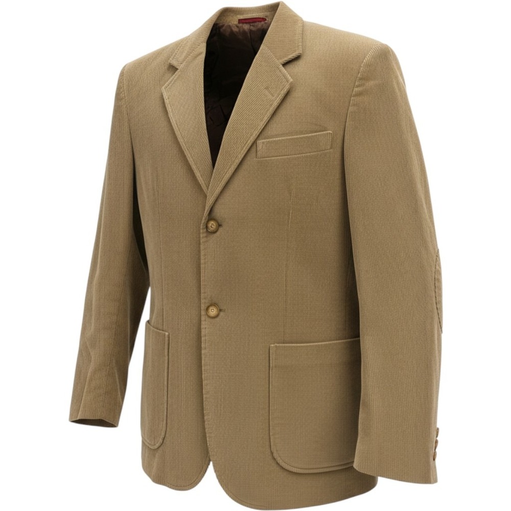Vtg Mistral Corduroy Blazer Medium Tan Elbow Patches Sport Coat